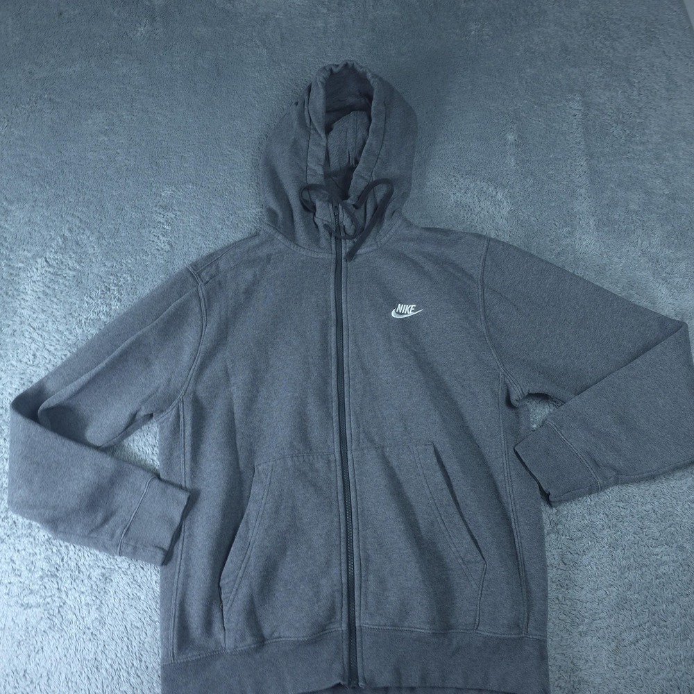 Nike Hoodie Mens Medium Gray Sportswear Full Zip Fleece BV2645-071